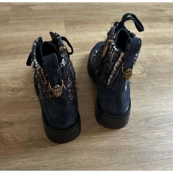 KURT GEIGER LONDON Women's Kensington Tweed Lace Up Combat Boots Sz 38/8 new no - Picture 6 of 7